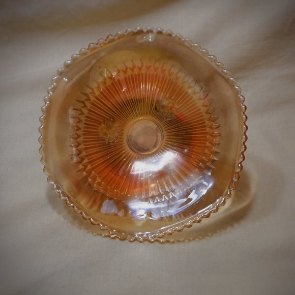 VINTAGE ~ Carnival Glass DISH / BOWL ~ Ruffle Edge - Picture 2 of 4